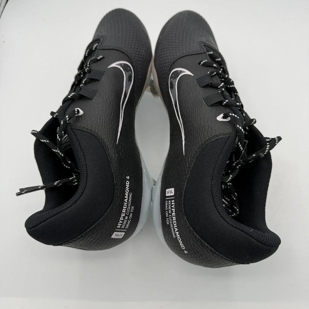 Nike Hyperdiamond 4 Pro Cleats Womens Size 11.5 Black Grey Softball FZ0922 001
